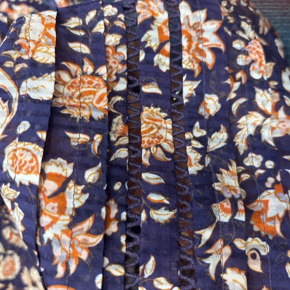 VERONICA BEARD DRESS MAXI great details blue & reddish orange small pri… - Picture 11 of 13